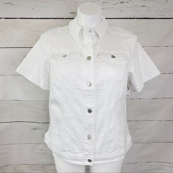 NWT Westport White Stretchy Jean Jacket - Picture 3 of 8